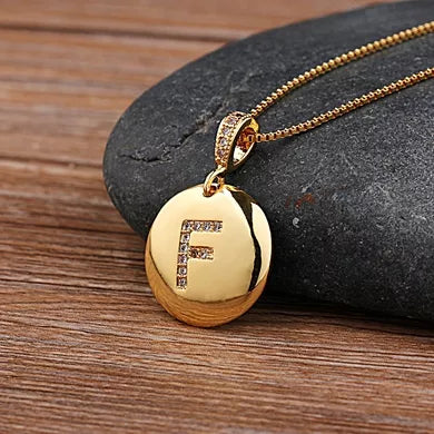 Nidin Women Girls Initial Letter Necklace 26 A-Z Charm Neck Pendants Copper CZ Jewelry Personal