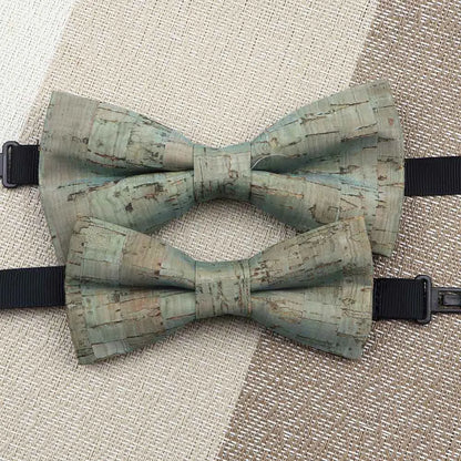 Fashion New Cork Wood Kids Bow Ties Novelty Handmade Fancy Bowtie Adjustable Butterfly Party School Children Accessories