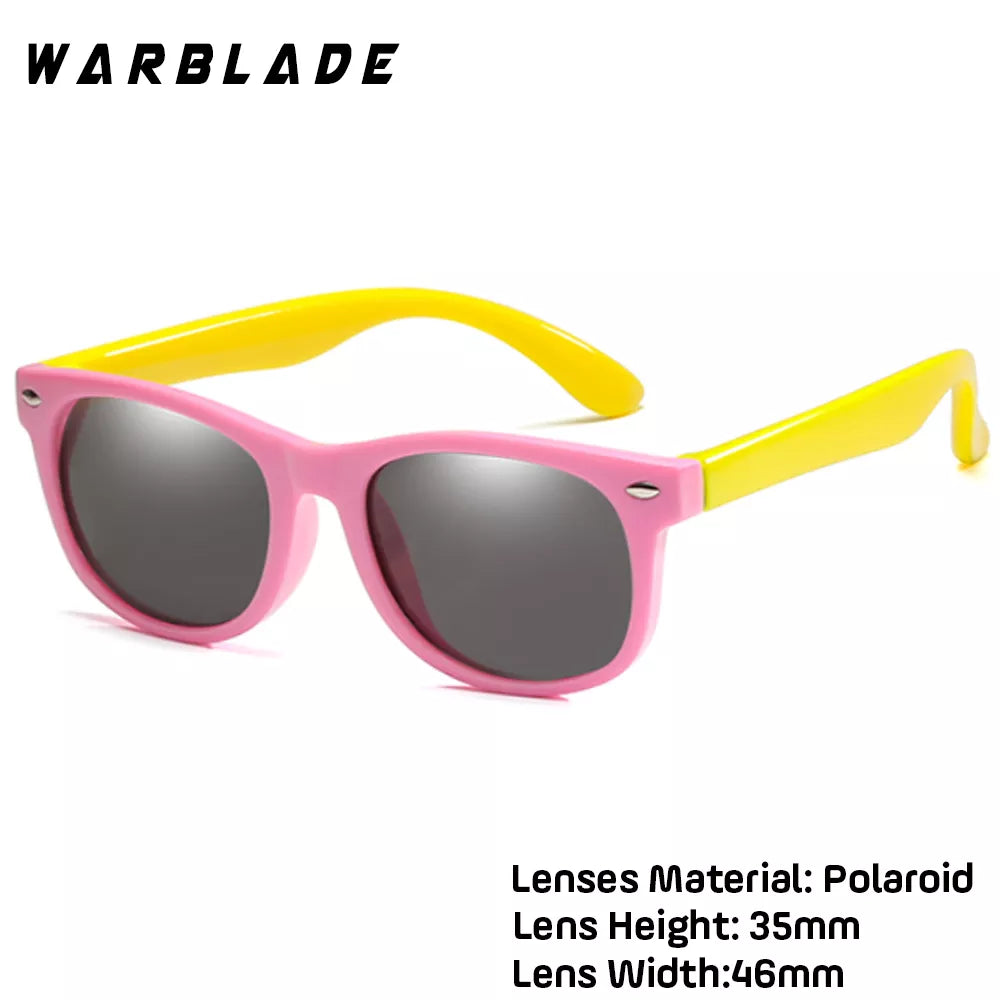 WarBlade Fashion Kids Sunglasses Children Polarized Sun Glasses Boys Girls Glasses Silicone Safety Baby Shades UV400 Eyewear