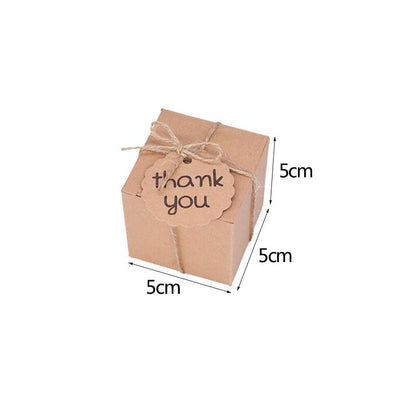 Kraft Paper Box Thank You Candy Boxes Mini Pillow Shape Wedding Favors Box for Thanksgiving Birthday Eater Party Supplies
