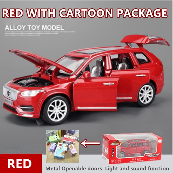 1:32 XC90 Diecast Cars Model Toy Openable Doors Pull Back Music Light Car Toys for Kids Children