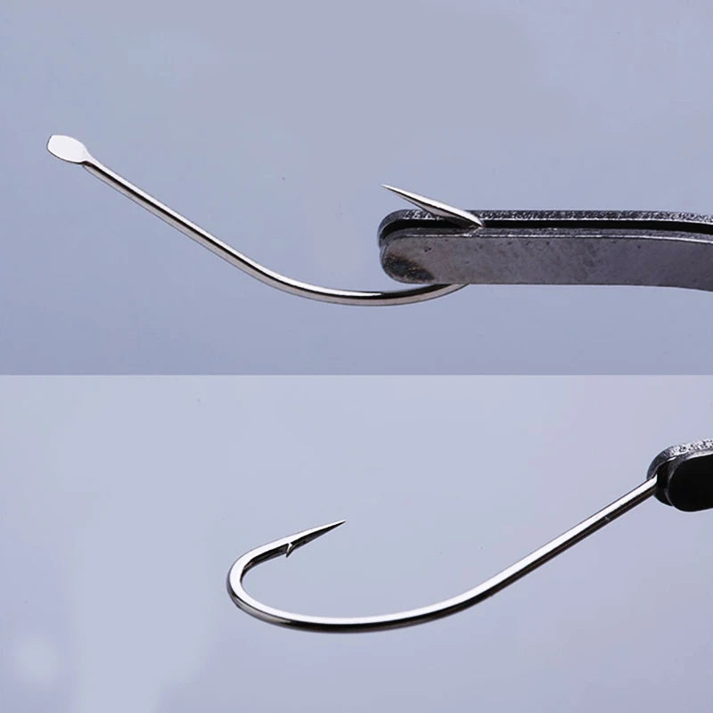 100pcs/Bag Iseama Circle Carp Eyed Fishing Hook Size 1# to 14# Ring Eye Japan High-Carbon Steel Fish Hook