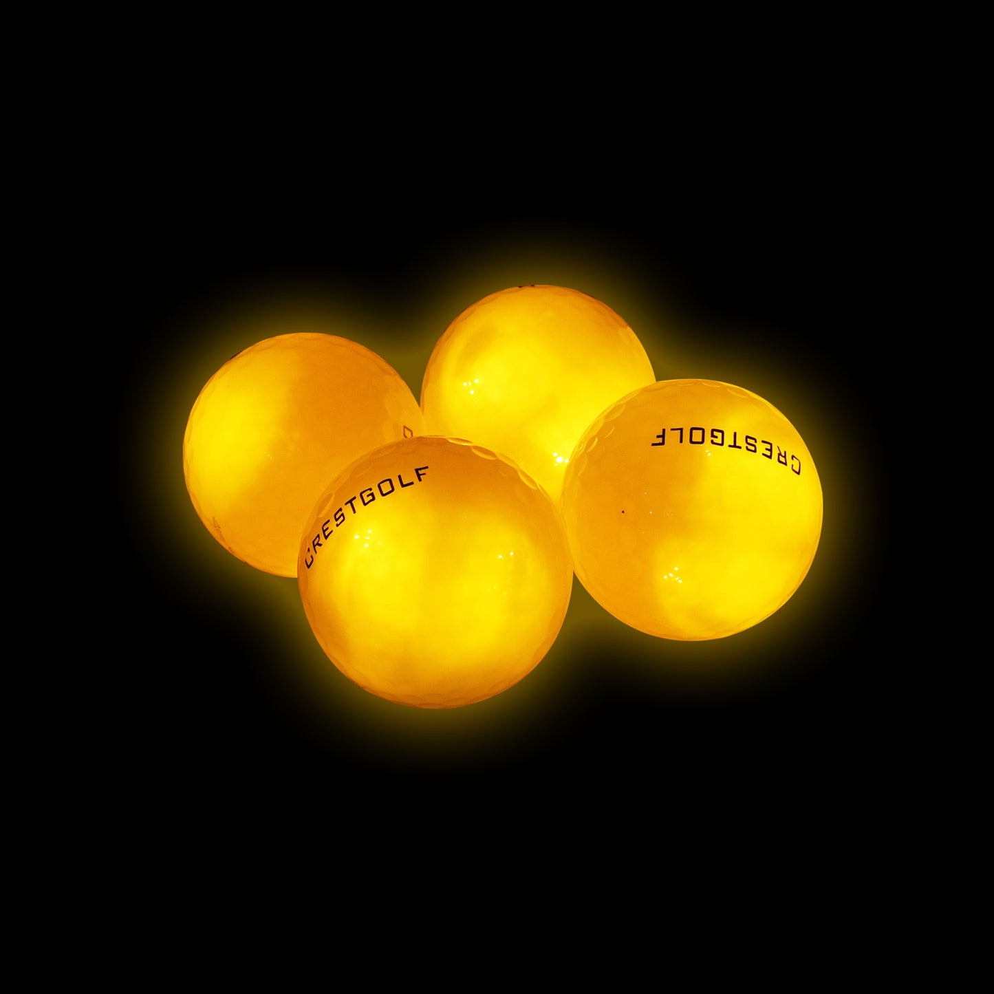 CRESTGOLF 4 Pcs/Pack Led Golf Balls With 4 Lights for Night Training High Hardness Material for Golf Practice Balls