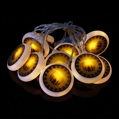 Ramadan Decoration Plastic Lantern Led String Lights Ramadan Kareem Decor Eid Mubarak Al-Fitr Eid Festival Party Supplies