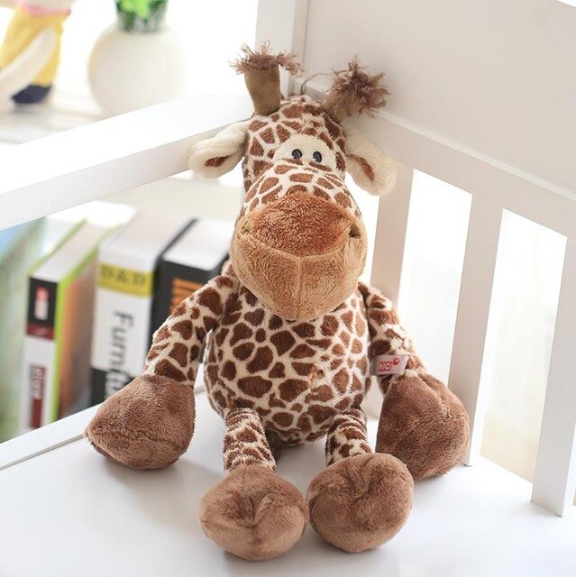 25CM Popular Lion Elephant Giraffe Monkey Stuffed Plush Doll Jungle Series Stuffed Animal Toys for Kids Children