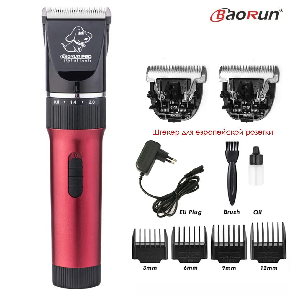 BaoRun P6 Professional Dog Hair Trimmer Rechargeable Pet Cat Grooming Clipper Shaver Low-Noise Electric Cutters Haircut Machine