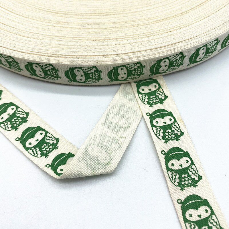 New 5yards 15mm Christmas Printed Polyester Cotton Ribbon DIY Wedding Christmas Party