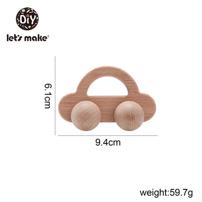 Wooden Toy Car Shape Organic Beech for Babies Teether Kids Brain Game Toys Handmade Crafts Christmas Cognitive Infants Toys
