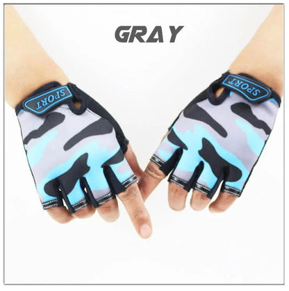 HOOLDW New Children Half Finger Gloves Fingerless Kids Gloves Non-Slip Ultrathin Outdoor Sport Breathable Gloves for Boys Girls