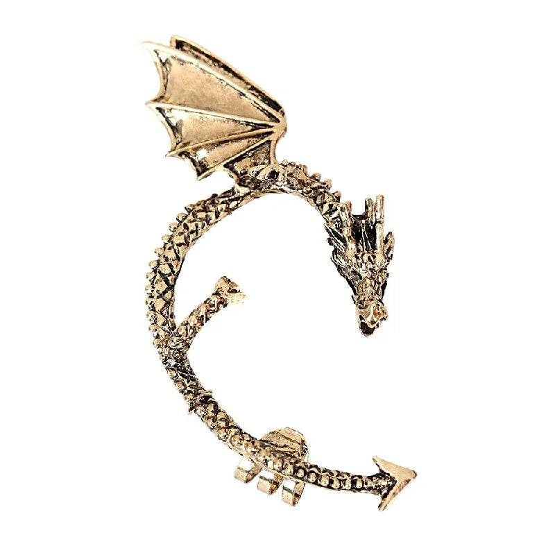 Retro Vintage Gothic Rock Punk Twine Dragon Shape Ear Cuff  Earring Earrings for Women Men  Earrings