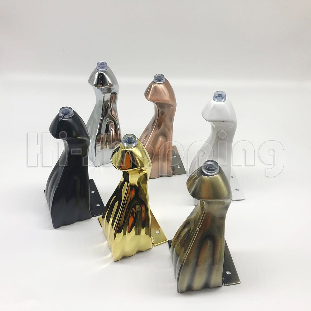 4pcs Furniture Feet Bronze Plated Metal Sofa Legs Snake-Shaped Cabinets Feet Bed TV Cabinet Legs 14cm Height