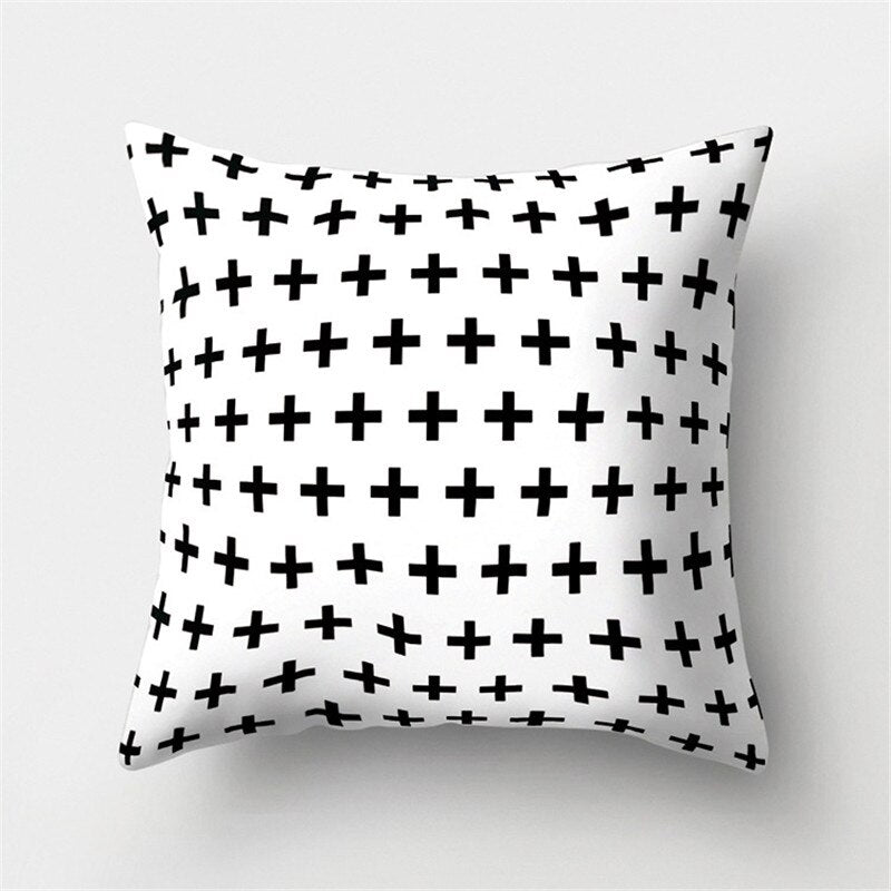 45x45cm Black White Geometric Cushion Cover Car Pillowcase Sofa Cushions Decorative Pillowcover Home Decor Pillow Cases