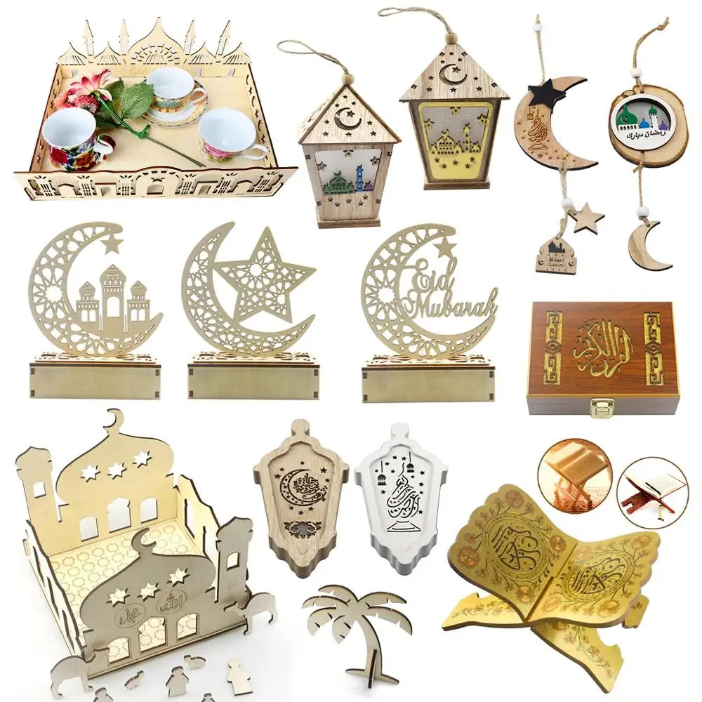 EID Wooden Pendant Eid Mubarak Ramadan Decoration for Home Islamic Muslim Party Decor Kareem Ramadan and Eid Decor Eid AL Adha