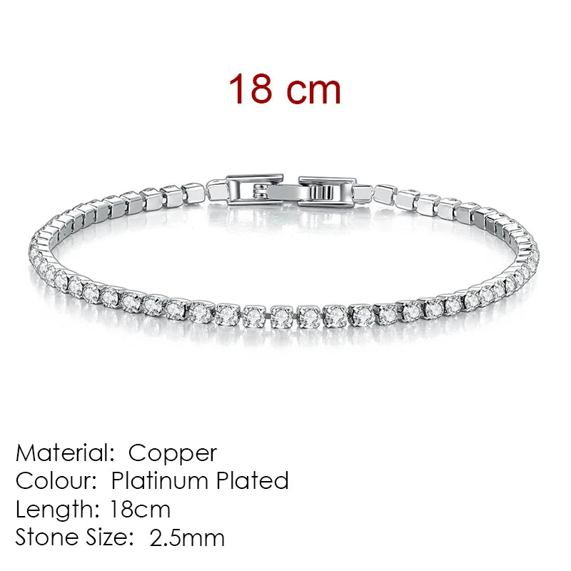 ZHOUYANG Tennis Bracelet for Women Luxury Style 4 Color 4 Claws Mosaic Cubic Zirconia Silver Color Jewelry