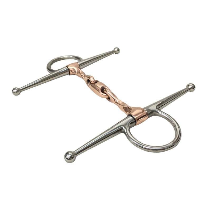 Stainless Steel Full Cheek Bit Twisted Copper Mouthpiece Horse Bit Equipment 12.3cm