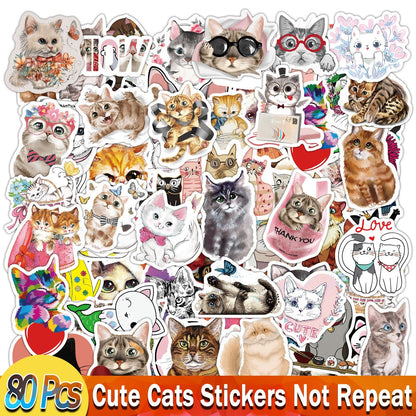 YAMIOW Anime Stickers Cartoon Animals Neon Light Butterfly Dogs Style Skateboard Sticker for Laptop Car Luggage Bicycle Guitar