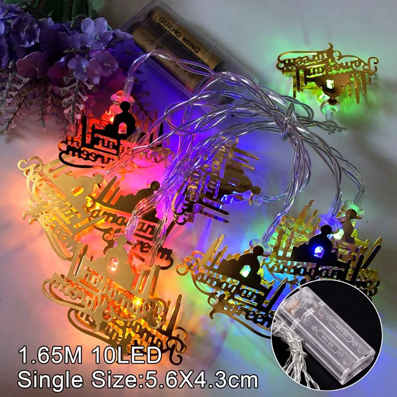 1.6M Moon Star Led Light String Eid Mubarak Decor Ramadan Decor for Home Muslim Islamic Decor Hajj Ramadan Kareem Eid Al Adha