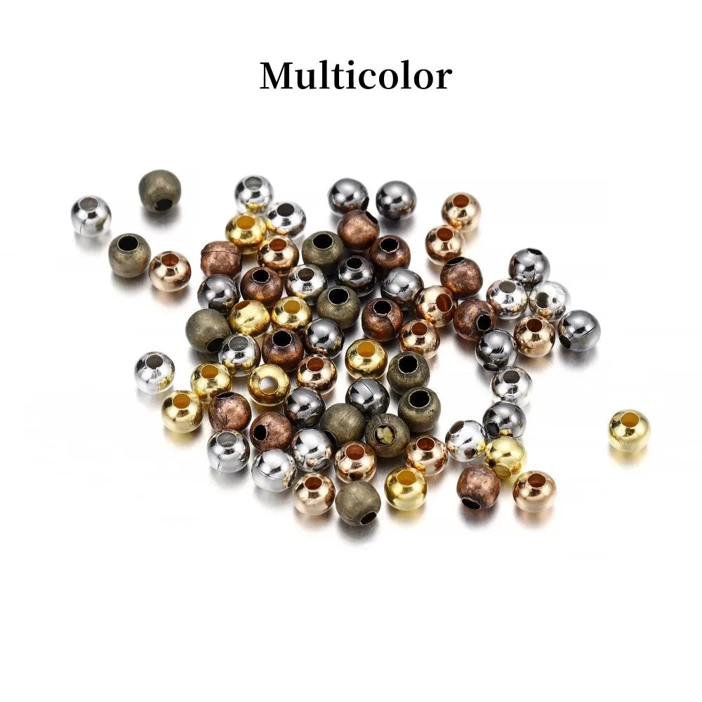 30-500pcs/Lot 2 2.5 3 4mm Gold Color Round Spacer Beads Ball End Seed Metal Bead for Jewelry Making Findings Accessories Supplie
