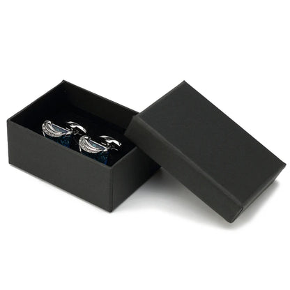 Low-Key Luxury Blue Glass Cufflinks for Mens Lepton Brand High Quality Square Crystal Cufflinks Shirt Cuff Links Relojes Gemelos
