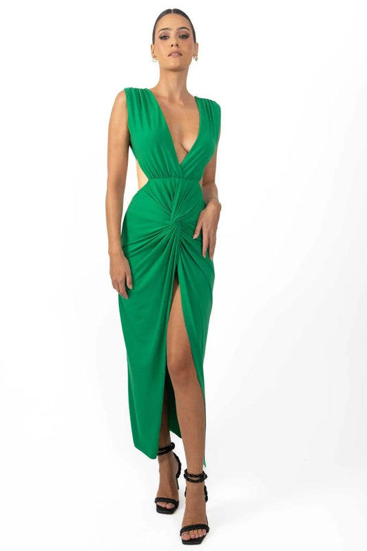 Bonnie Women's Backless Dress in Green