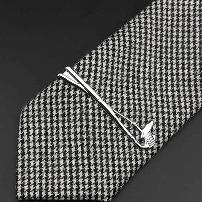 1 Piece Chrome Stainless Glasses Car Airplane Fork Spoon Shape Metal Tie Clip for Men Necktie Clips Pin for Mens