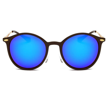 DEWITT | Retro Horn Rimmed Keyhole Bridge Round Sunglasses Circle