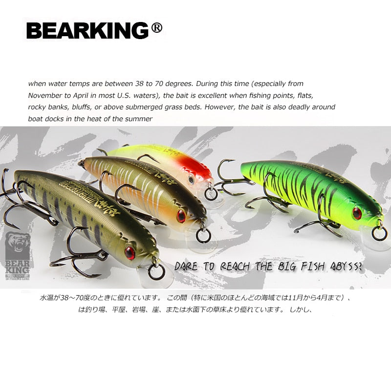 BEARKING 14cm 22g New Hot Fishing Gear Shone Lures Minnow Crank Tungsten Weight System Wobbler Bait Isca Artificial