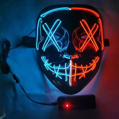 2022 Halloween Mask LED Light Up Mask Scary Mask for Festival Cosplay Halloween Costume Masquerade Parties,Carnival