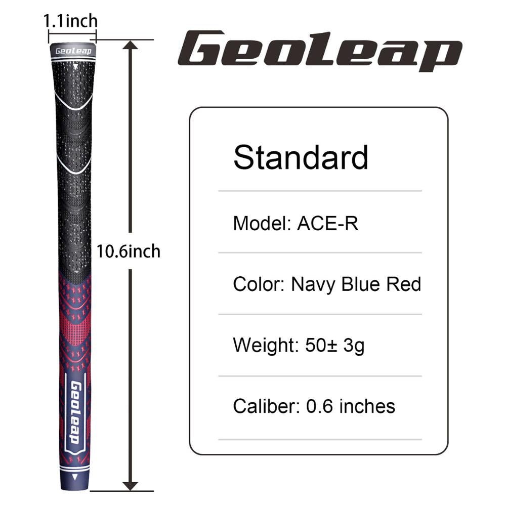 Geoleap Golf Grips 10pcs/Lot, Back Rib，Multi Compound  Hybrid Golf Club Grips, Standard, 7 Color. Fress Shipping