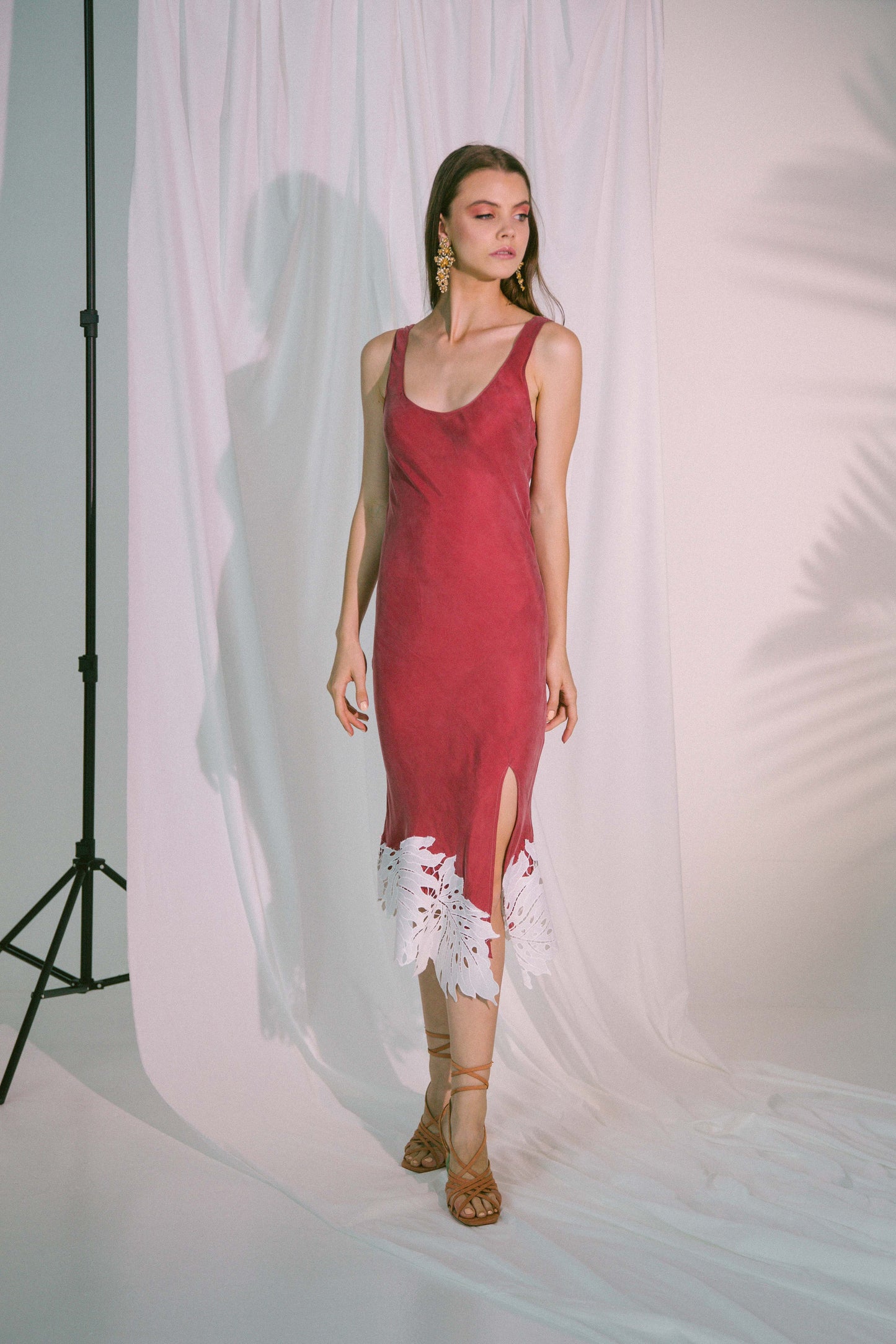 Eros Midi Dress in Claret