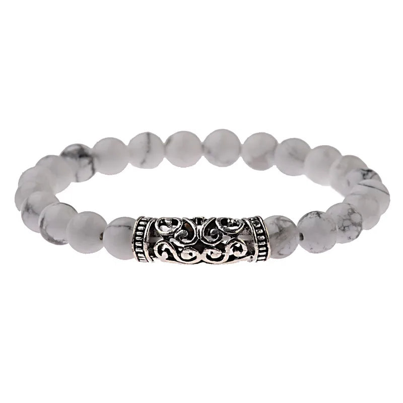 DUOVEI 2 Pcs/Set Natural Stone Beads Men's Dragon Bracelet Set Lava Stone Beaded Bracelets for Women Bileklik Pulseras Hombre