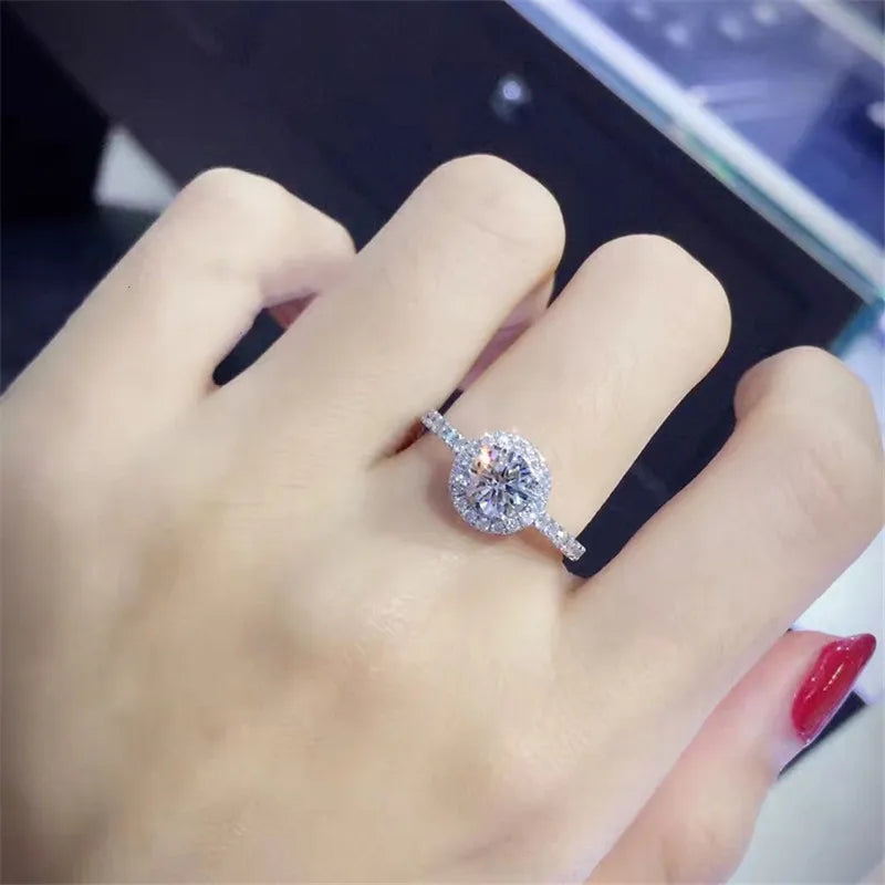 CC Rings for Women Cubic Zirconia Round Stone Bridal Wedding Engagement Ring Fashion Jewelry Drop Shipping CC583