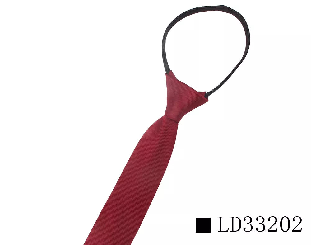 Zipper Necktie for Men Women Tie for Boys Girls Suits 6cm SolidTies Slim Girls Neck Tiie Gravatas Rubber Pre-Tied Tie