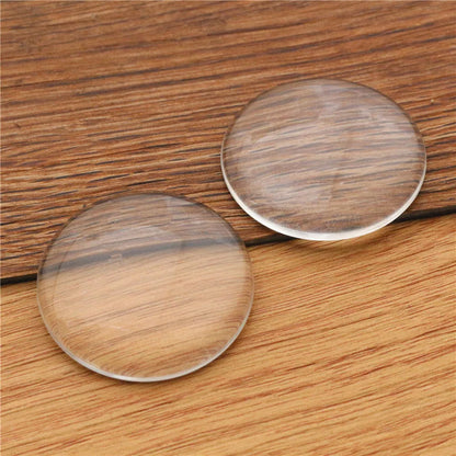 6mm 8mm 10mm 12mm 14mm 16mm 18mm 20mm 25mm 30mm 35mm Round Flat Back Clear Glass Cabochon