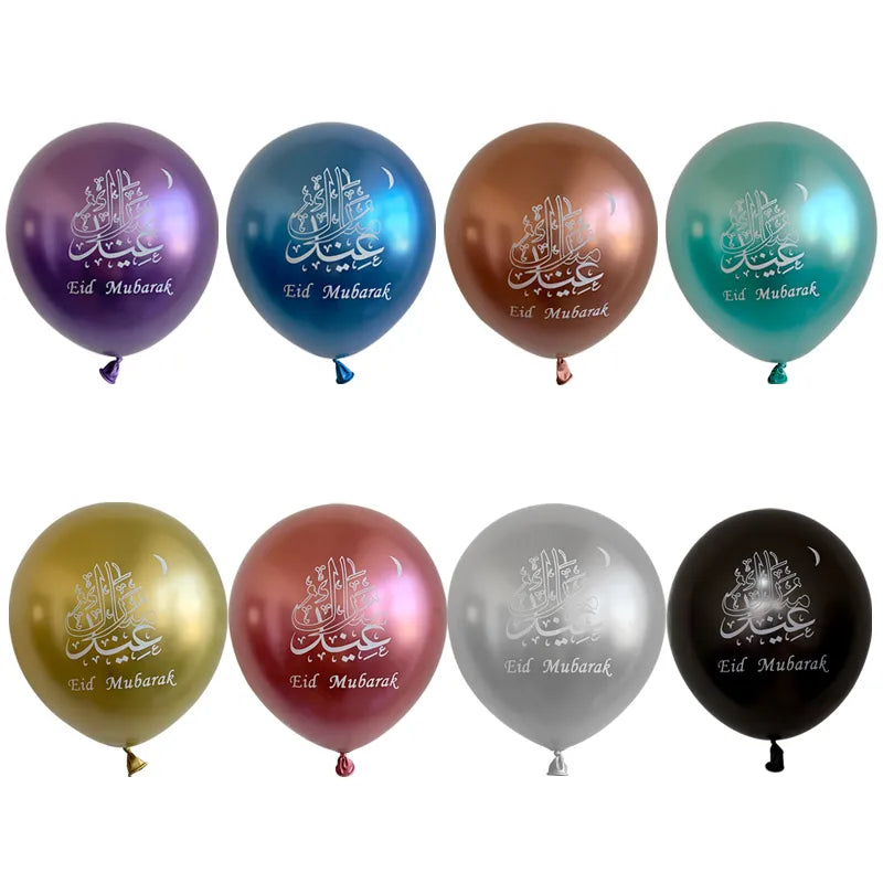 10pcs Eid Mubarak Latex Balloon Balloons Ramadan Kareem Decoration Ramadan Mubarak Muslim Islamic Festival Party DIY Decorations
