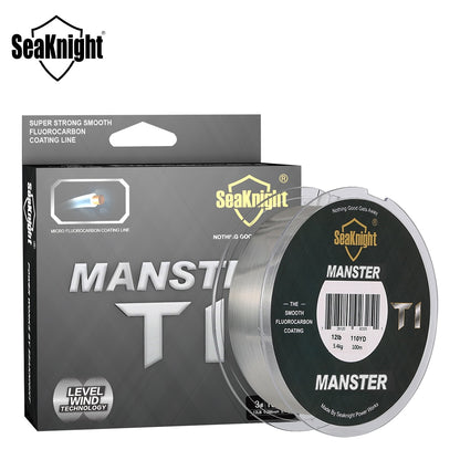 SeaKnight Brand MANSTER T1 Series 100M Fishing Line Fluorocarbon Coating Nylon Monofilament Fishing Line Sinking Line 3-35lb