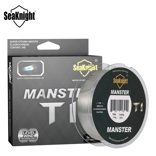 SeaKnight Brand MANSTER T1 Series 100M Fishing Line Fluorocarbon Coating Nylon Monofilament Fishing Line Sinking Line 3-35lb