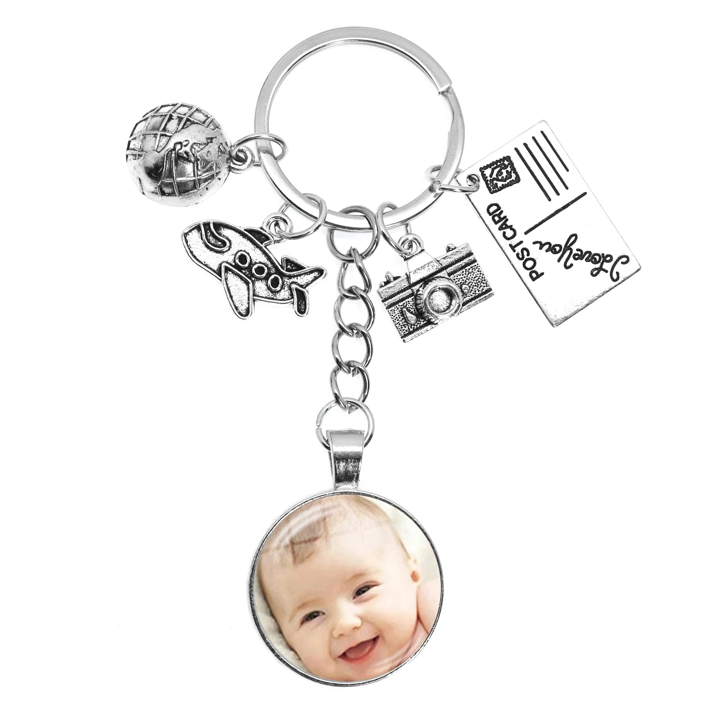 Personalized Custom Keychain Photo Mum Dad Baby Children Grandpa Parents Custom Designed Photo for Family Anniversary