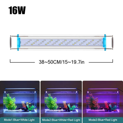 18-75cm Super Slim LEDs Aquarium Lighting Aquatic Plant Light Extensible Waterproof Clip on Lamp for Fish Tank 90-260v