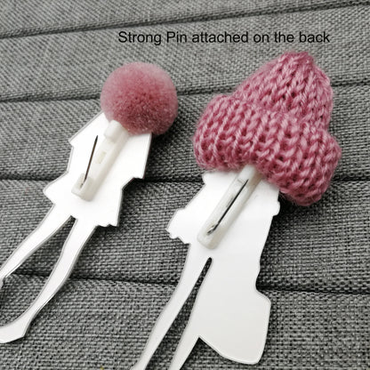 Fashion Brooch Pins for Woman Brooches Girls Face Cartoon Models Acrylic Brooches Kawaii Pompom Clothing Jewelry Accessories