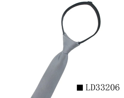 Zipper Necktie for Men Women Tie for Boys Girls Suits 6cm SolidTies Slim Girls Neck Tiie Gravatas Rubber Pre-Tied Tie