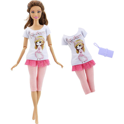 1x Doll Clothes Fashion Dress Daily Wear Skirt Party Gown Blouse Pants Clothes for Barbie Doll Accessories Lovely Girl Baby Toys