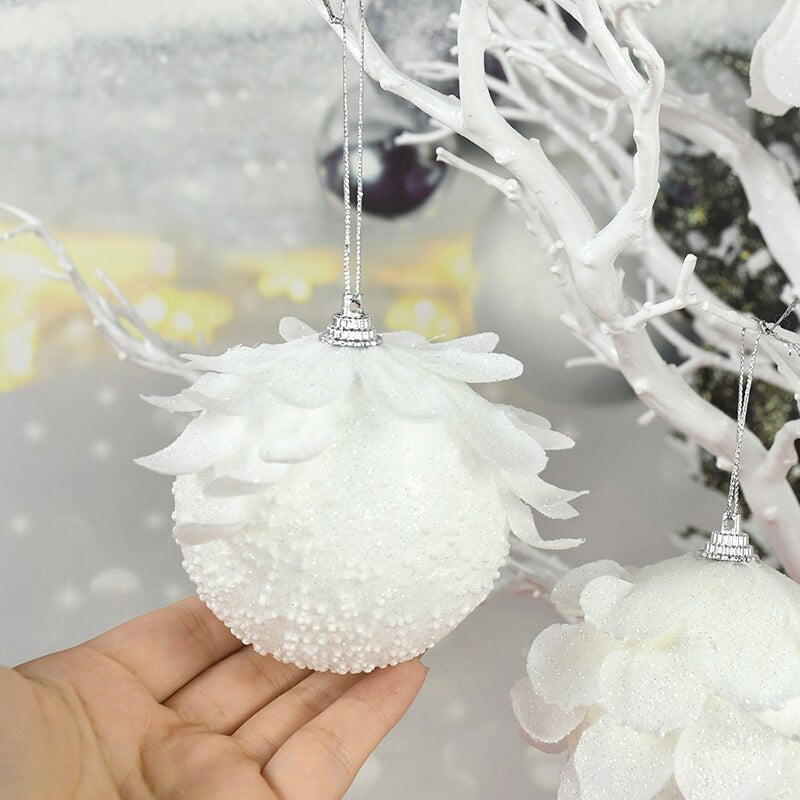 10/8/6cm Shatterproof White Foam Christmas Balls for Xmas Tree Decor Christmas Ornament Christmas Tree Decorations