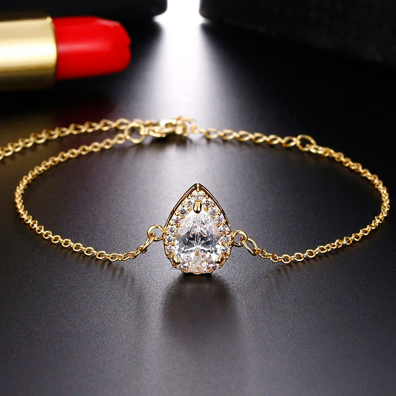 Nigerian Water Drop Cubic Zirconia Wedding Jewelry Sets Inlay Luxury Crystal Bridal Jewelry Set for Bridesmaids AS099