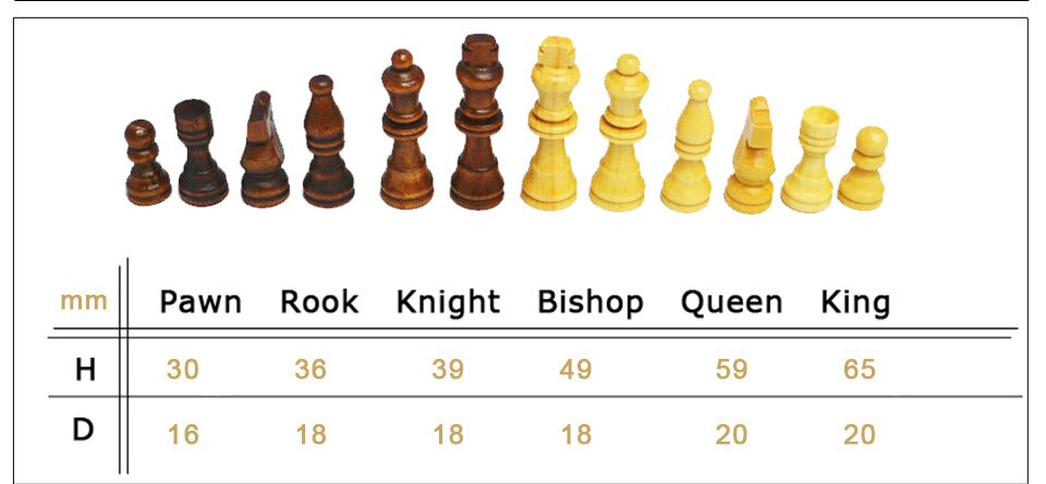 32 Medieval Plastic Chess Pieces Set King Height 64 & 75 & 95 Mm Chess Game Standard Chessmen for International Competition IA13
