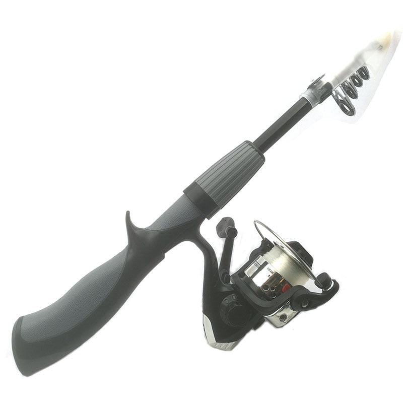 Carbon Fiber Rod Superhard Boat Ice Fly Lure Fishing Rod With High Quality Fishing Reel Fishing Tackle Set De Pesca 1.4m Length