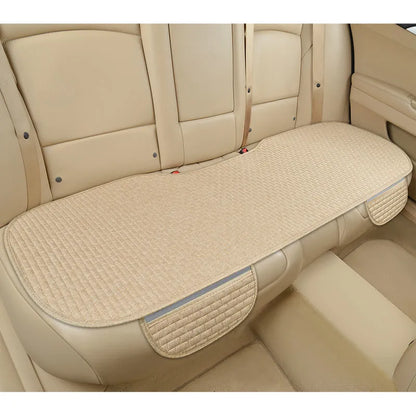 Flax Car Seat Cover Front Rear Back Linen Fabric Cushion Summer Breathable Protector Mat Pad Vehicle Auto Accessories Universal