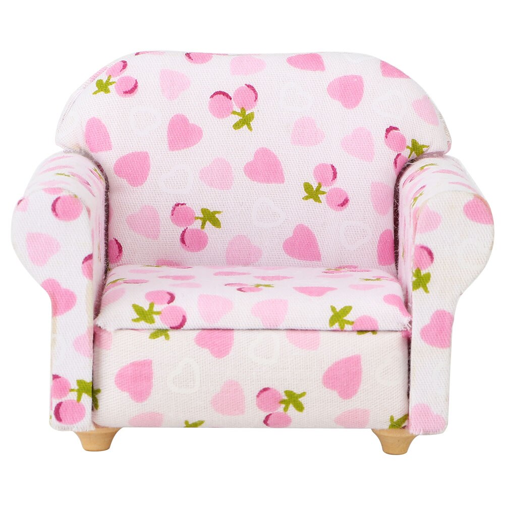 1/12 Miniature Sofa Simulation Dollhouse Sofa Living Room Furniture Children Doll House DIY Pretend Play Role Toys