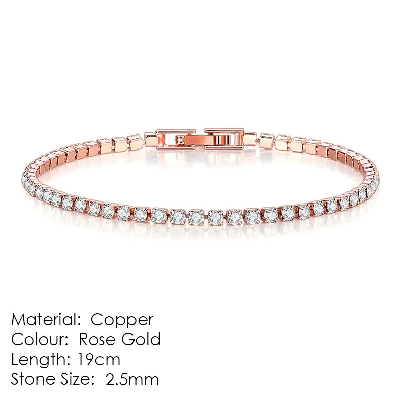 ZHOUYANG Tennis Bracelet for Women Luxury Style 4 Color 4 Claws Mosaic Cubic Zirconia Silver Color Jewelry