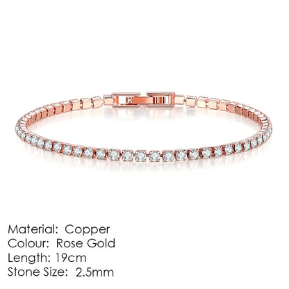 ZHOUYANG Tennis Bracelet for Women Luxury Style 4 Color 4 Claws Mosaic Cubic Zirconia Silver Color Jewelry